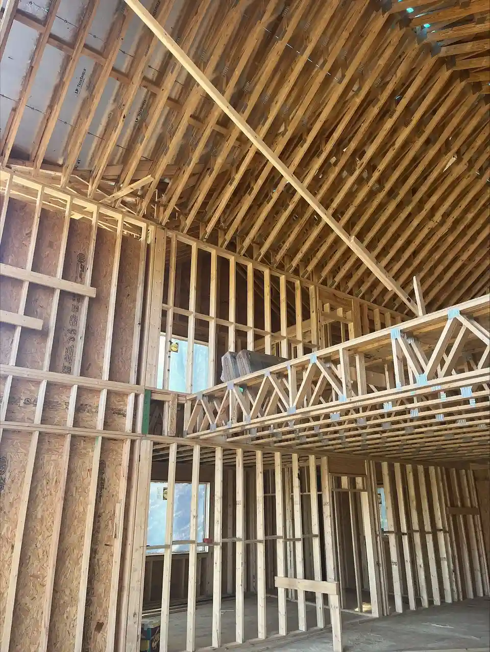 Material Take-Off: vaulted great room framing with floor trusses on an East Tennessee build